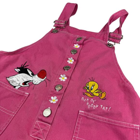 Vintage Looney Tunes Kids Overalls Size 14 - Picture 1 of 6